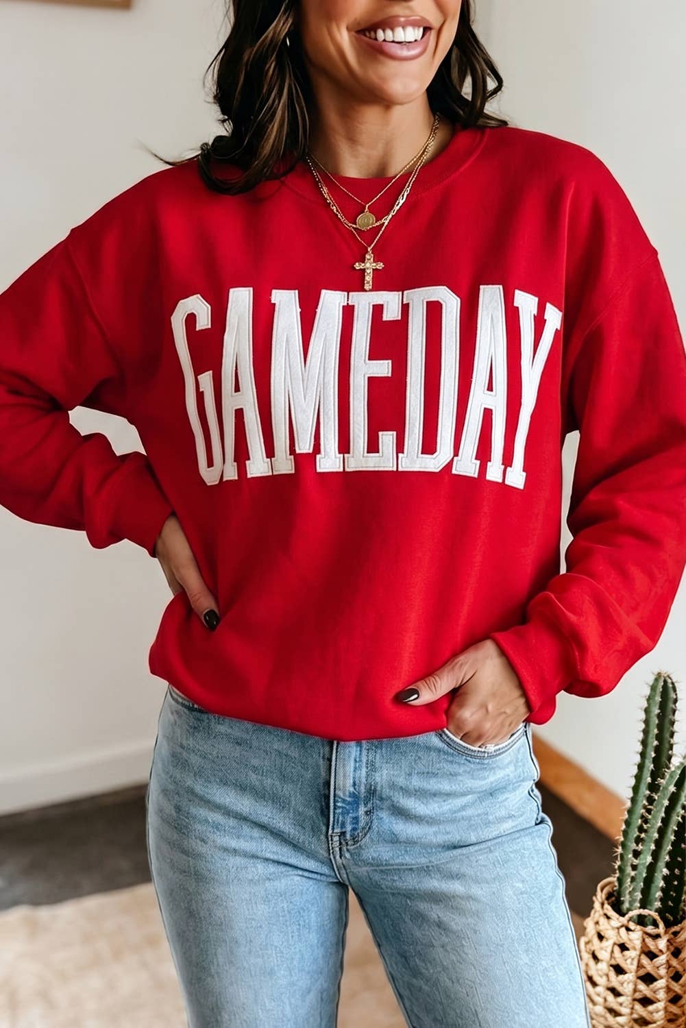 GAMEDAY Sweatshirt Long Sleeve Round Neck Casual Pullover