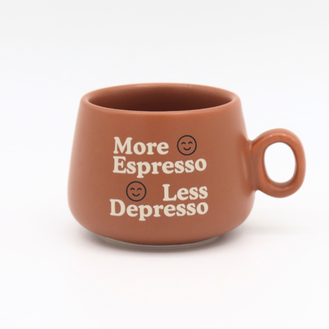 Cappuccino Mug Shot Glass More Espresso Less Depresso