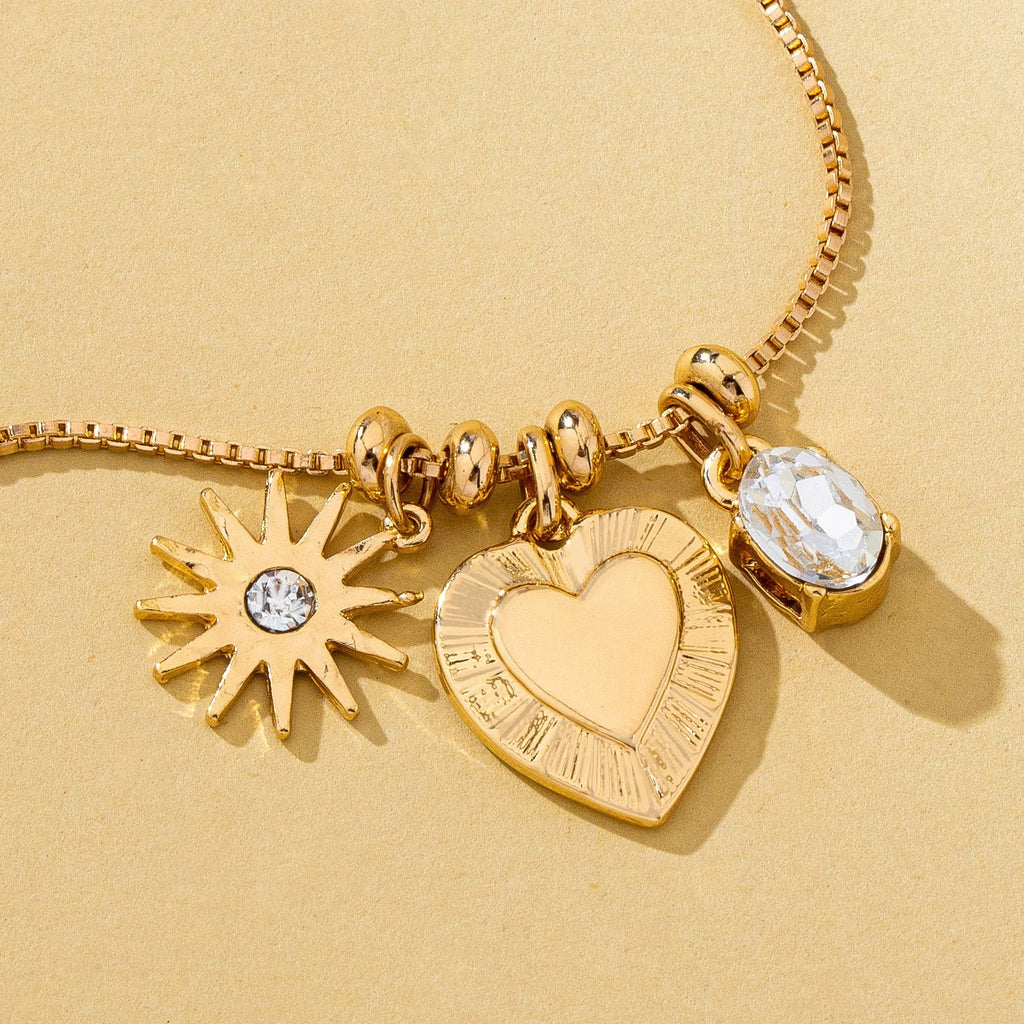 Celestial Heart and Starburst Charm Necklace | 80N93135