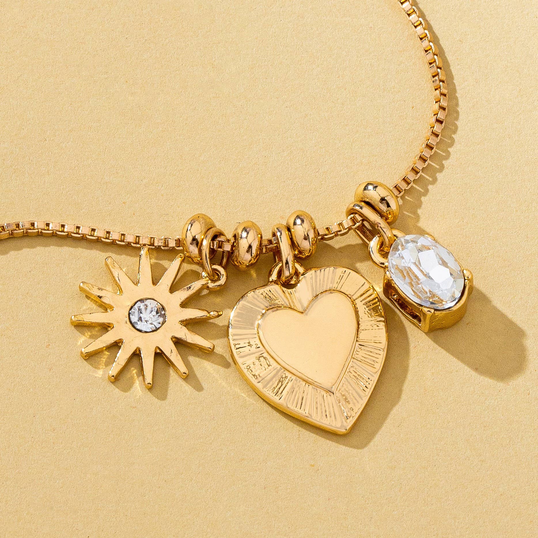 Celestial Heart and Starburst Charm Necklace | 80N93135