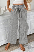 Striped Tie Knot Wide Leg Pants | S-4X
