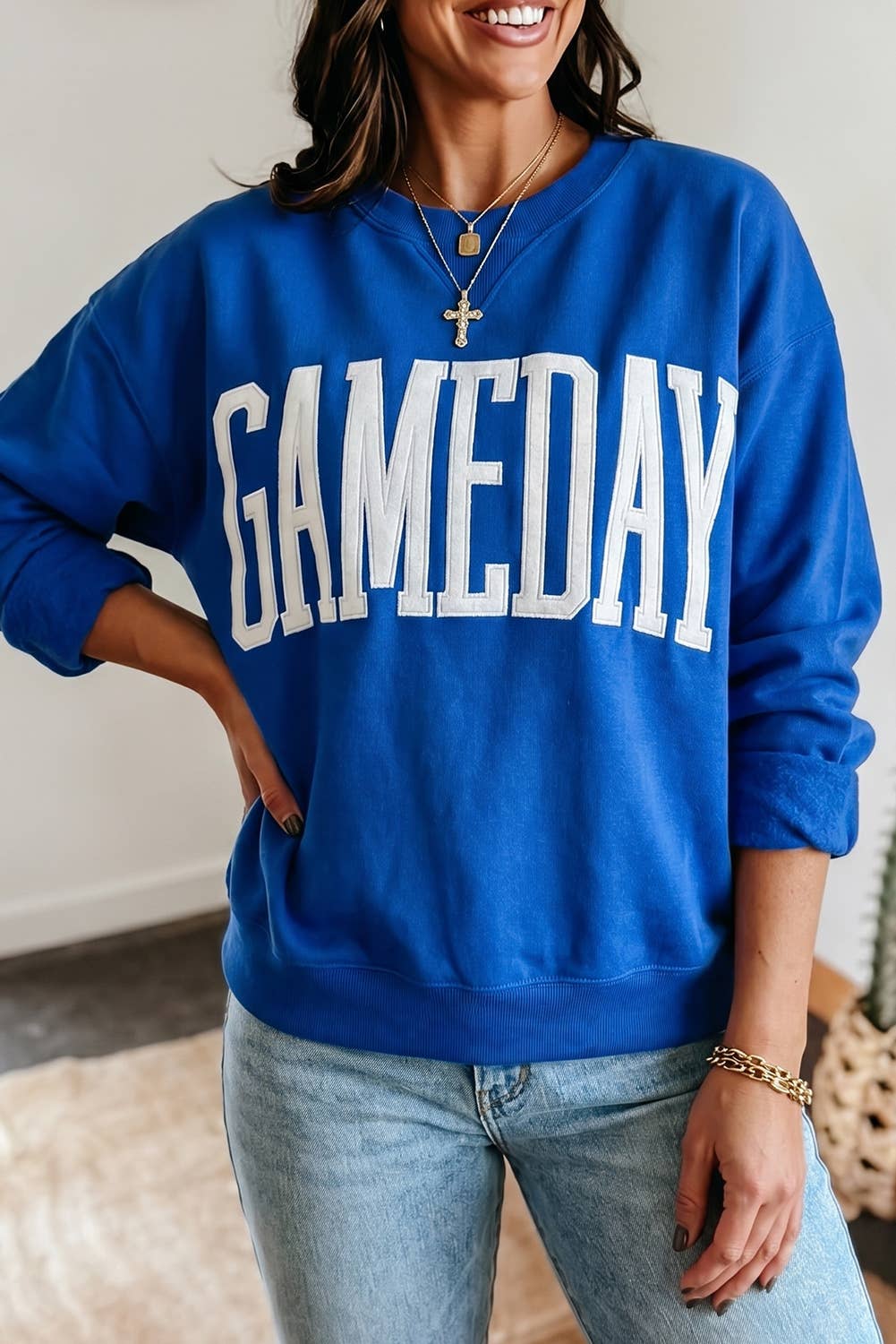 GAMEDAY Sweatshirt Long Sleeve Round Neck Casual Pullover