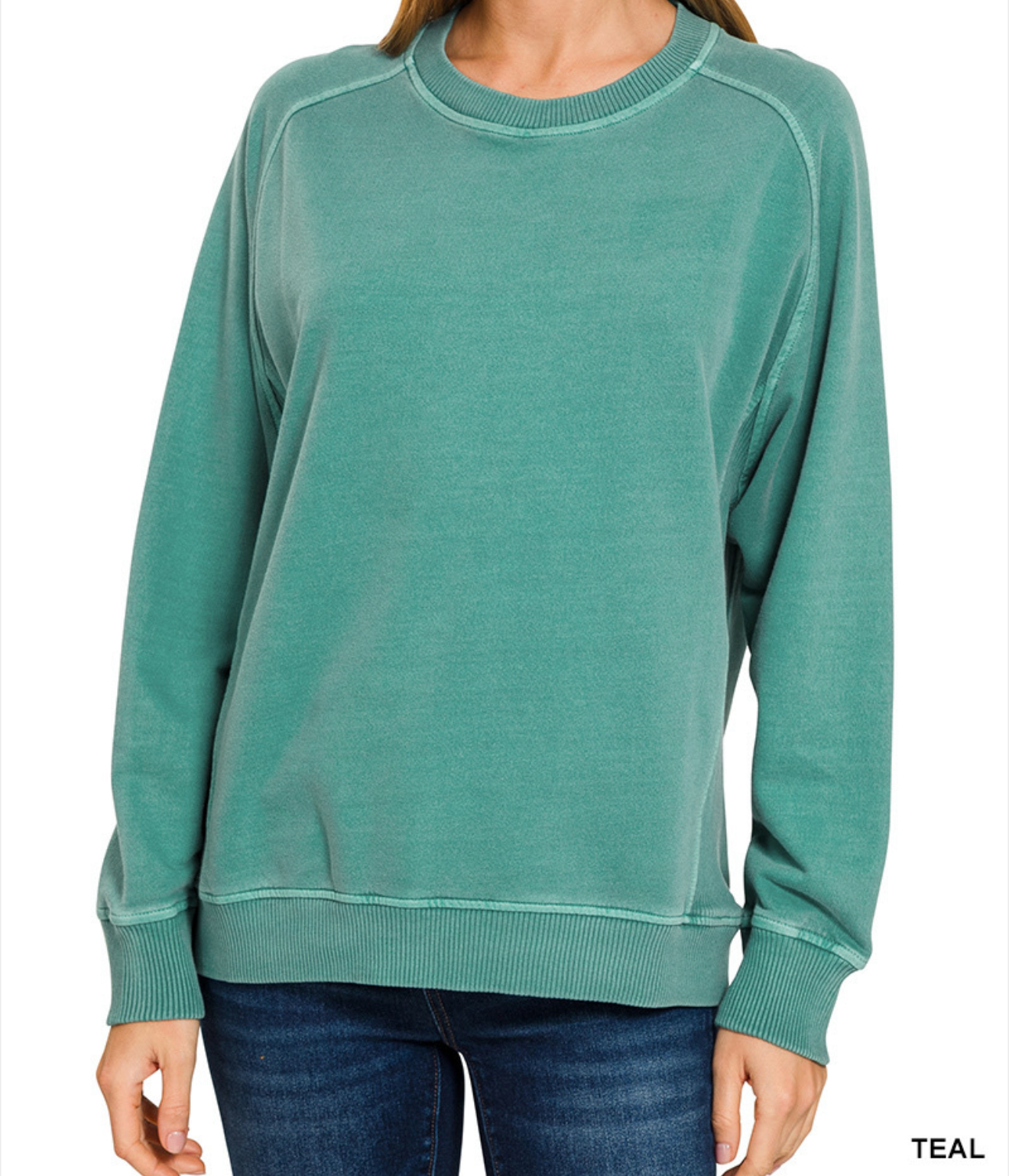Pigment dye and enzyme washing pullover