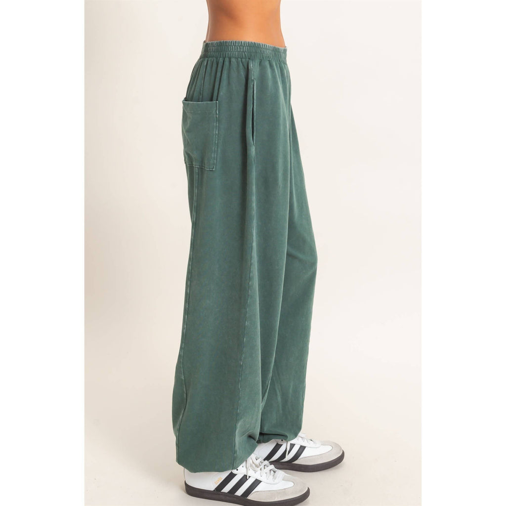 Mineral Wash Elastic Waist Jogger Pants