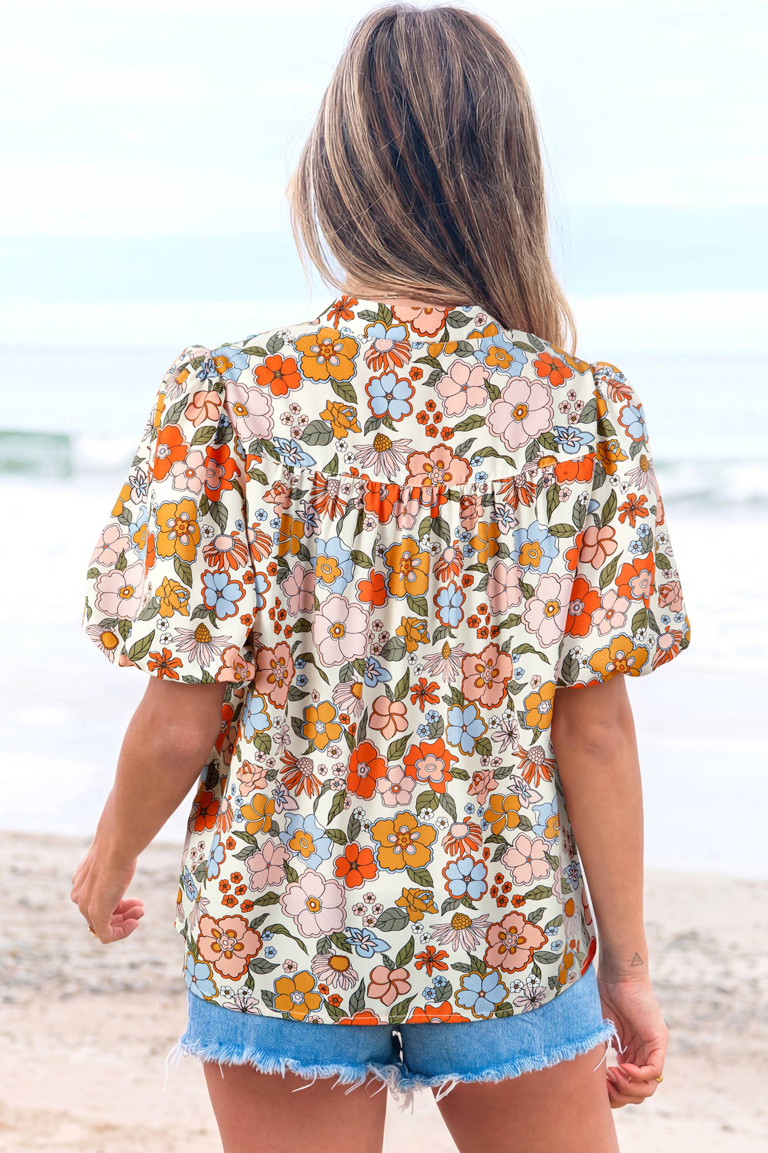 Summer Fashion Crochet Boho Half Sleeve Floral Blouse