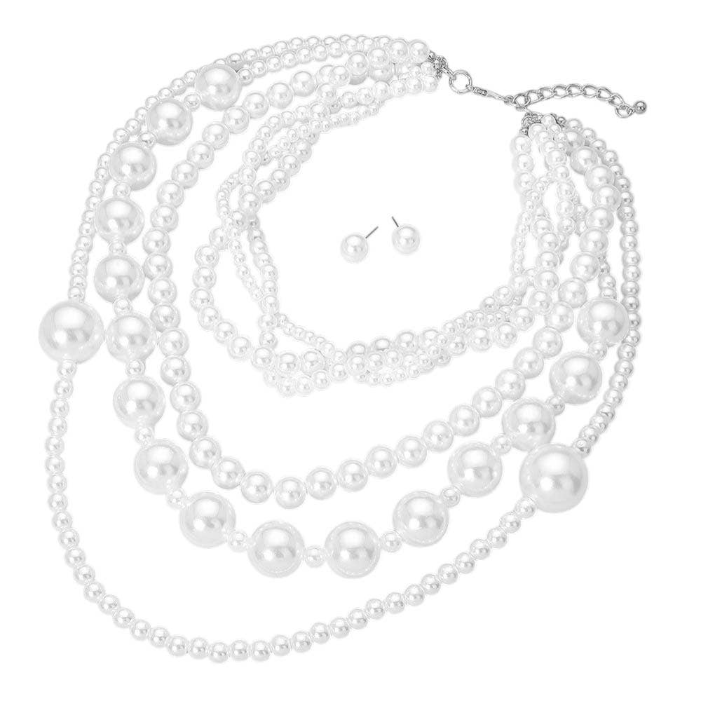 Multi Strand Pearl Statement Necklace