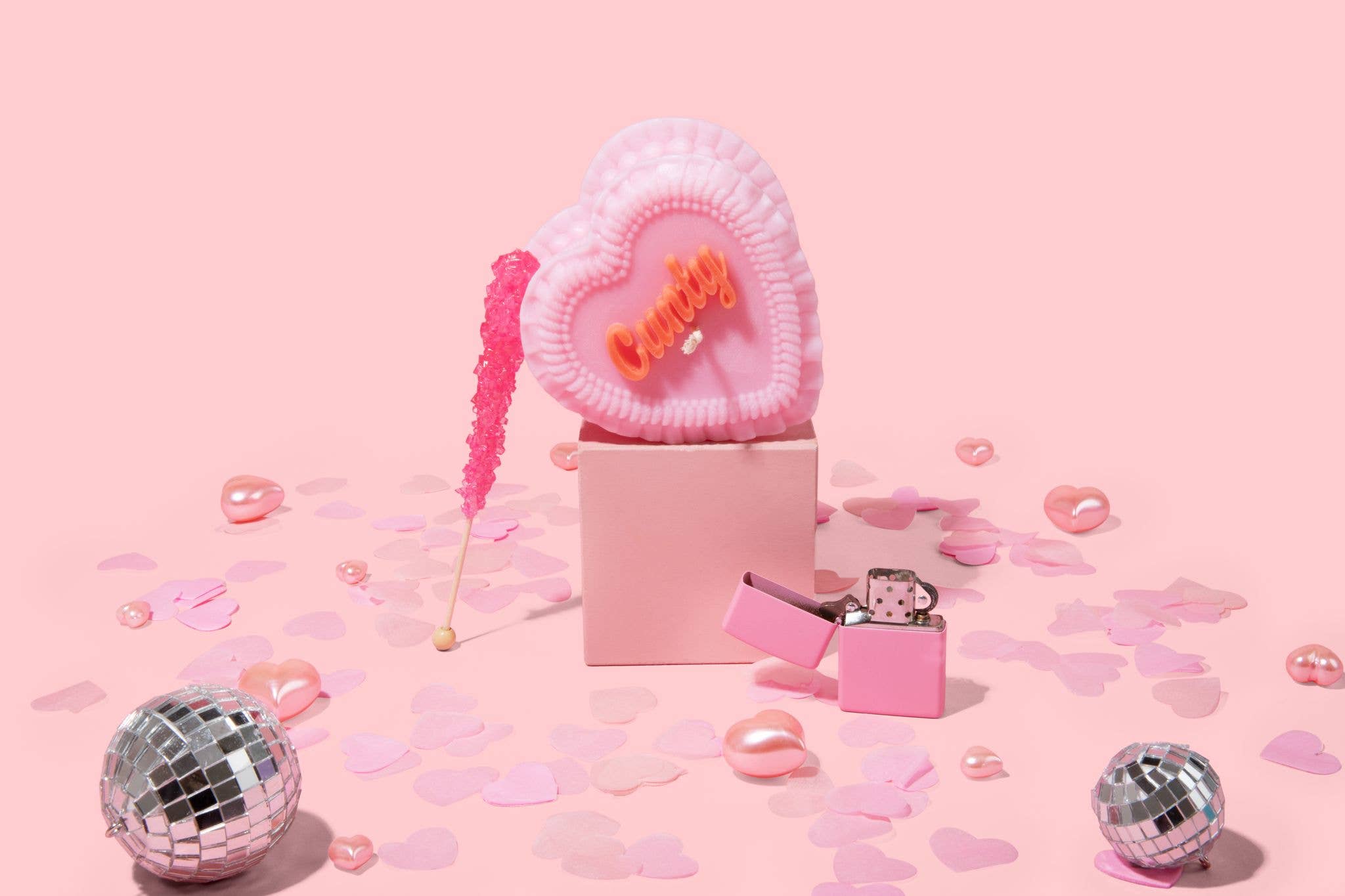 Cunty Heart Candle (cute, vintage cake candle, funny gift)