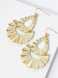 Raffia Wrapped Wavy Teardrop Dangle Earrings