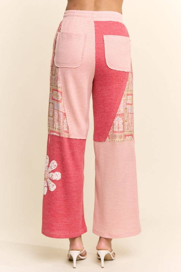 DAISY PATCHWORK WAFFLE PANTS