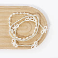3PC Stretch Bracelets Set Bow And Pearls