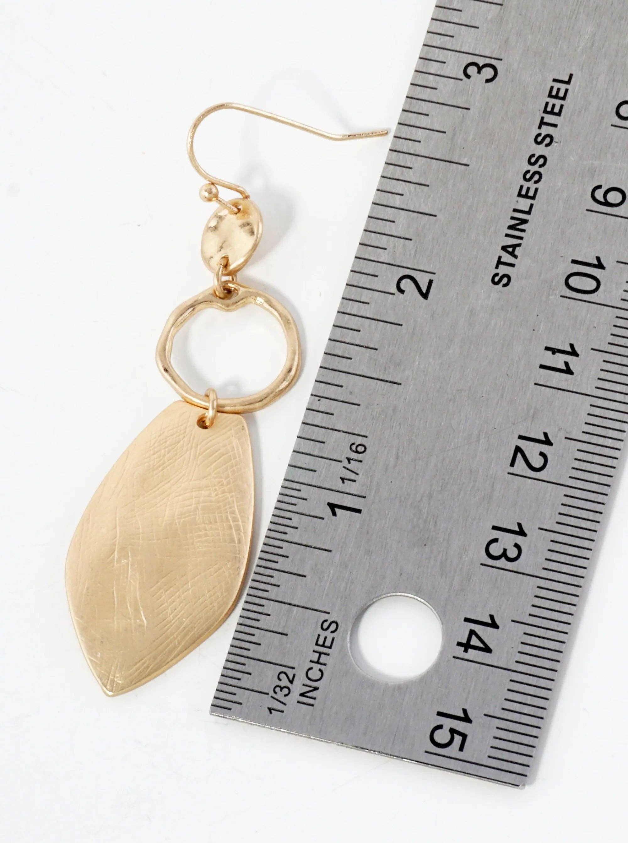 Hand-Molded Metal Geometric Dangle Drop Earrings