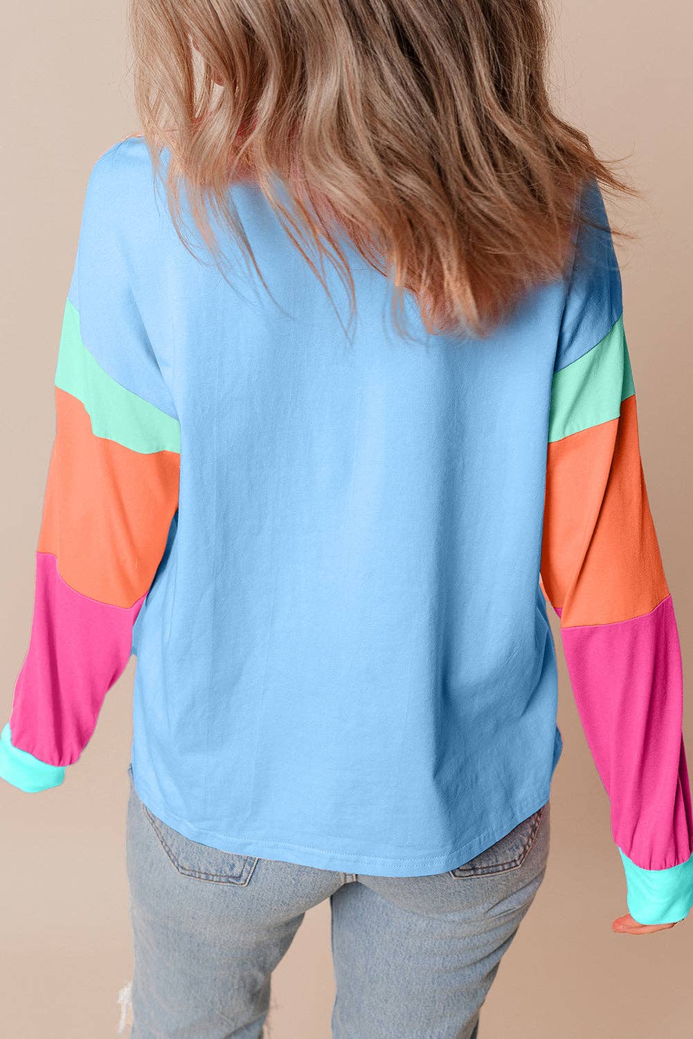 Colorblock Long Sleeve Top – Casual & Comfortable