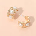 Chunky Textured Pearl Hoop Earrings