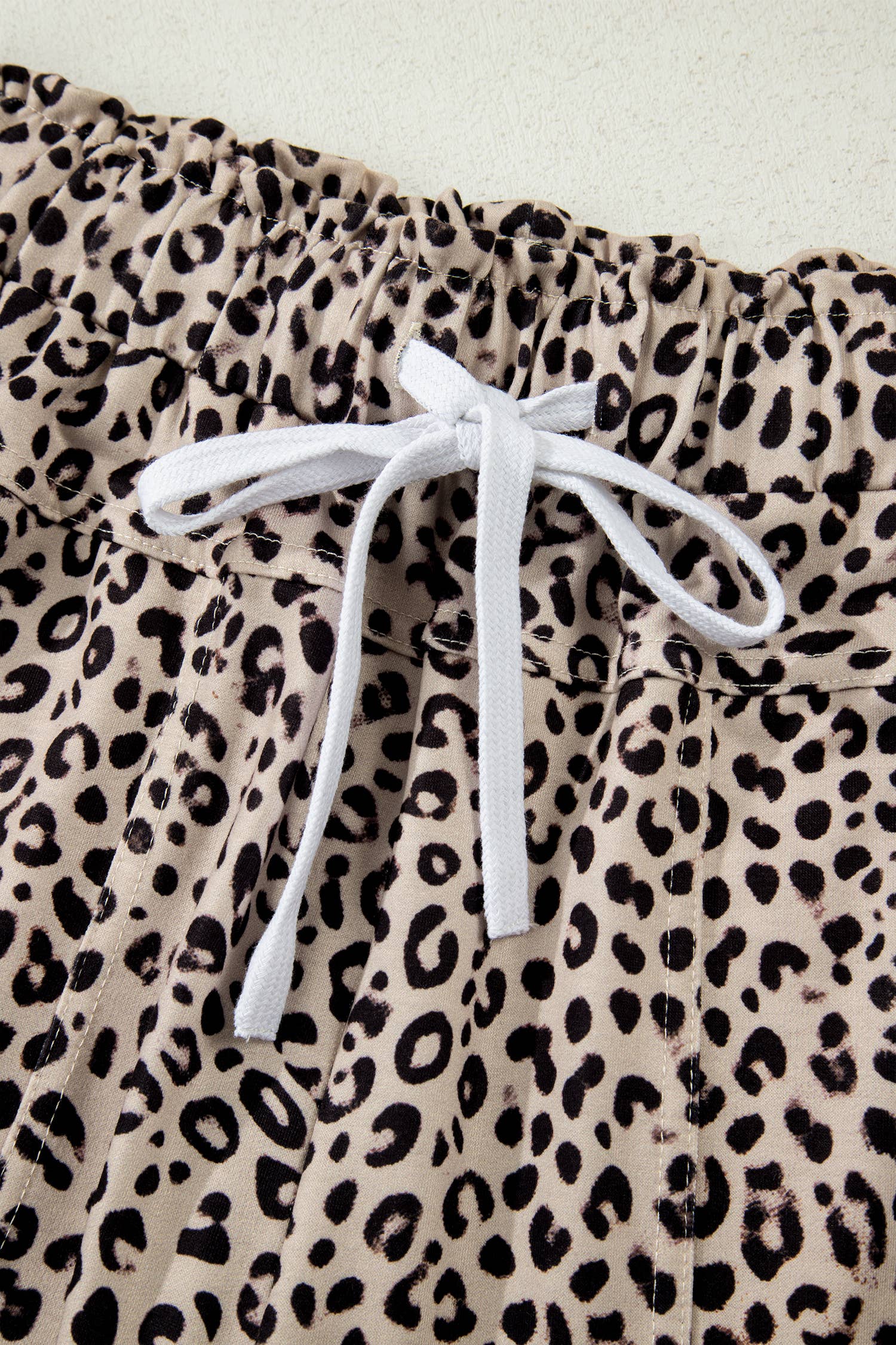 LDC Western Leopard Animal Print Wide Leg Terry Knit Pants