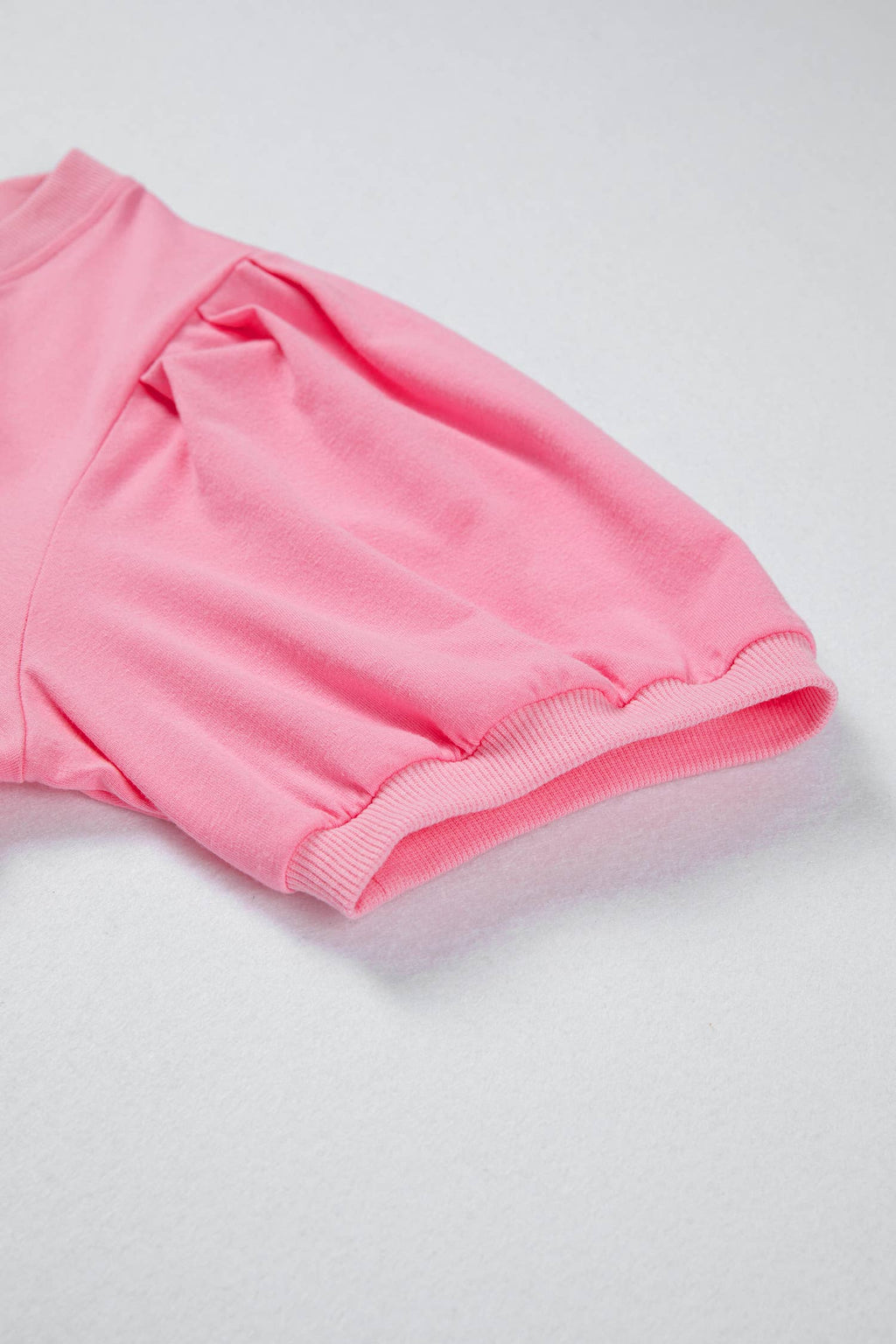 Plus Size Solid Color V Neck Short Puff Sleeve Blouse (S-4X)