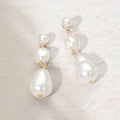 Triple Pearl Link Drop Earrings