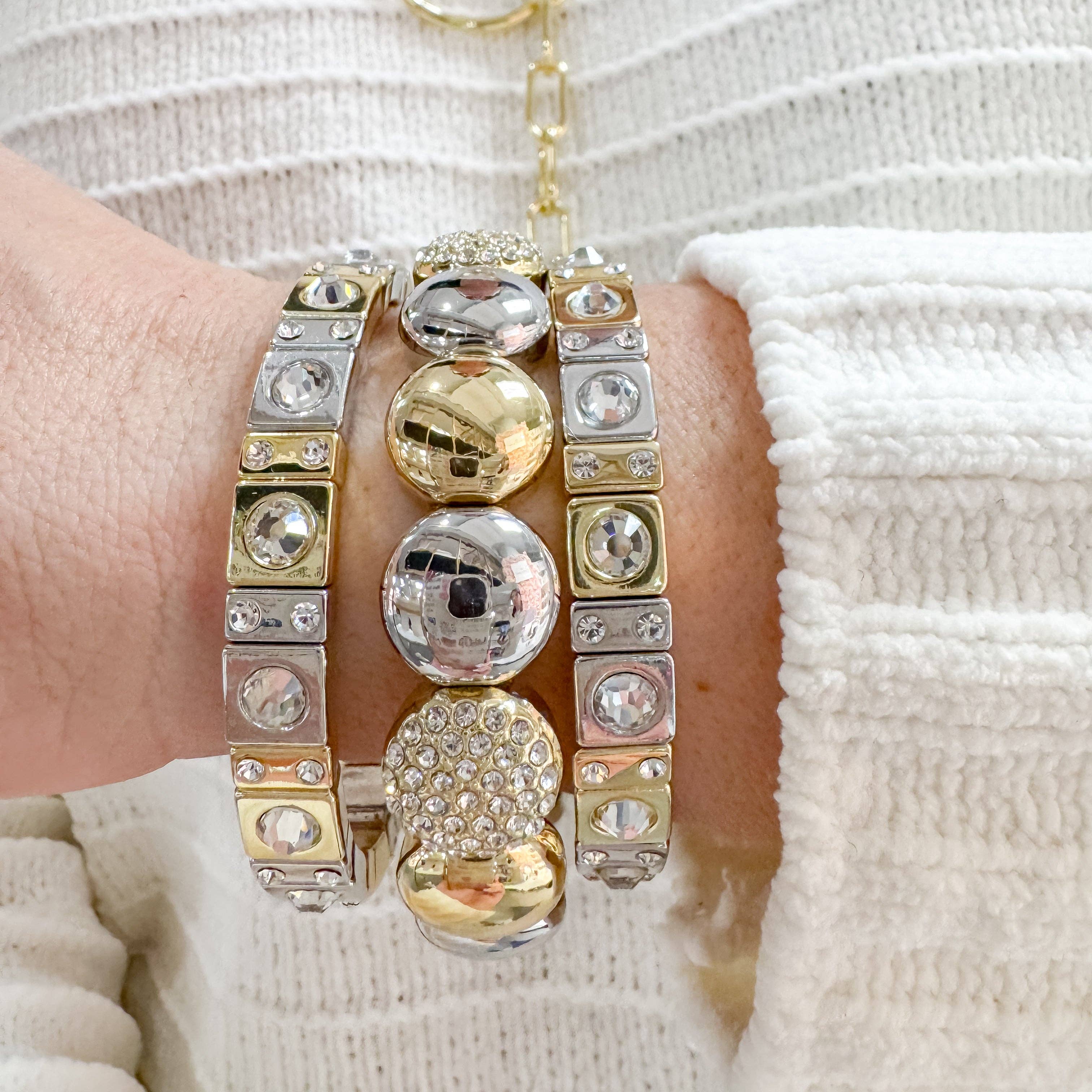 Mix metal Sparkle Stack Set