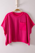 Dolman Sleeve Textured Knit Casual Top