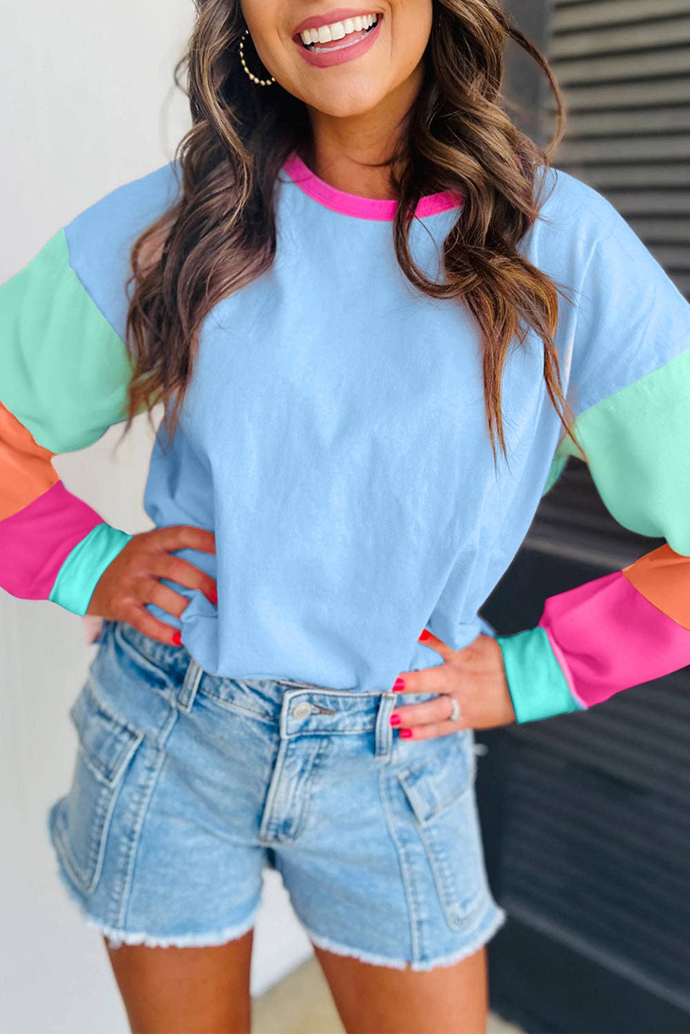 Colorblock Long Sleeve Top – Casual & Comfortable