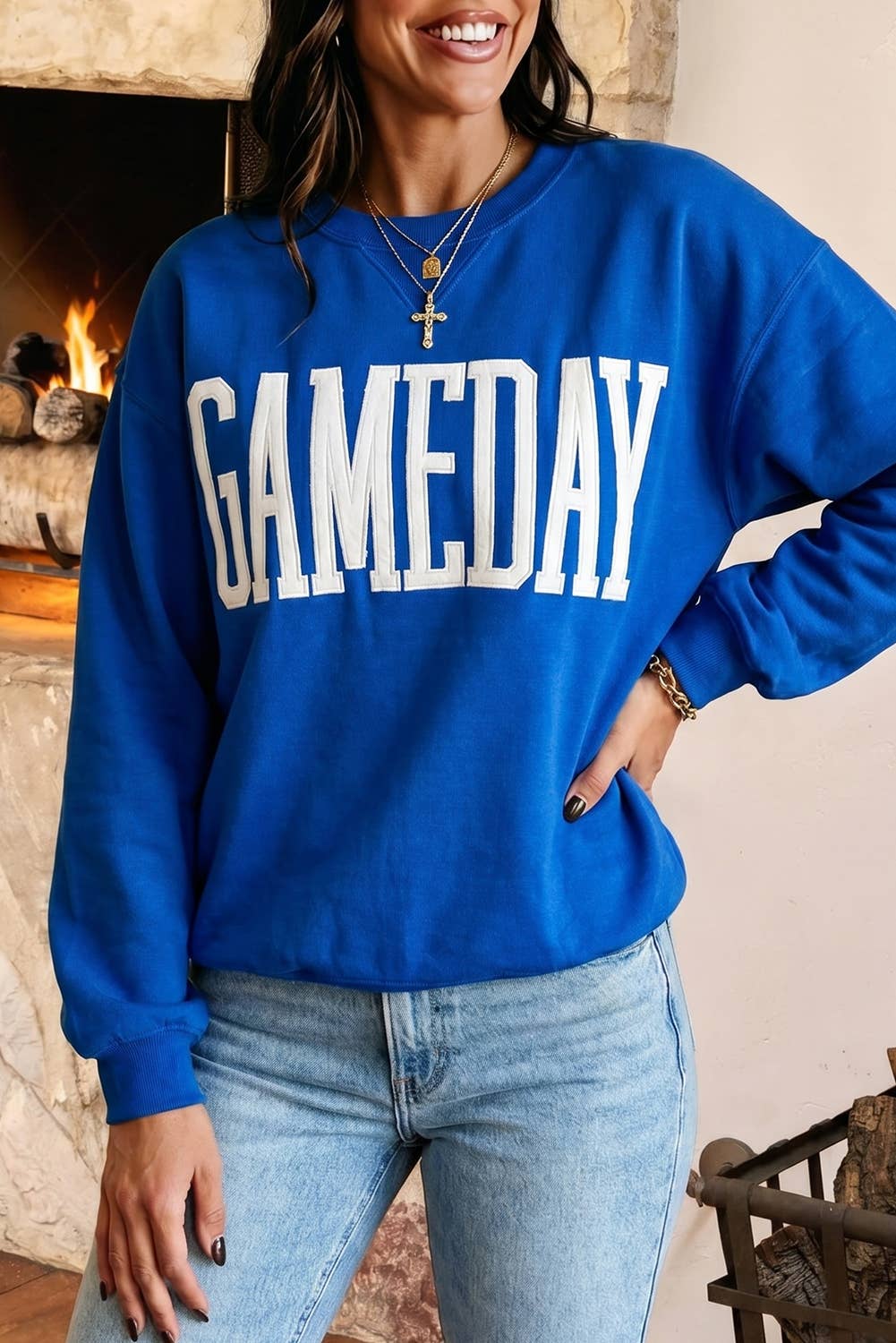GAMEDAY Sweatshirt Long Sleeve Round Neck Casual Pullover