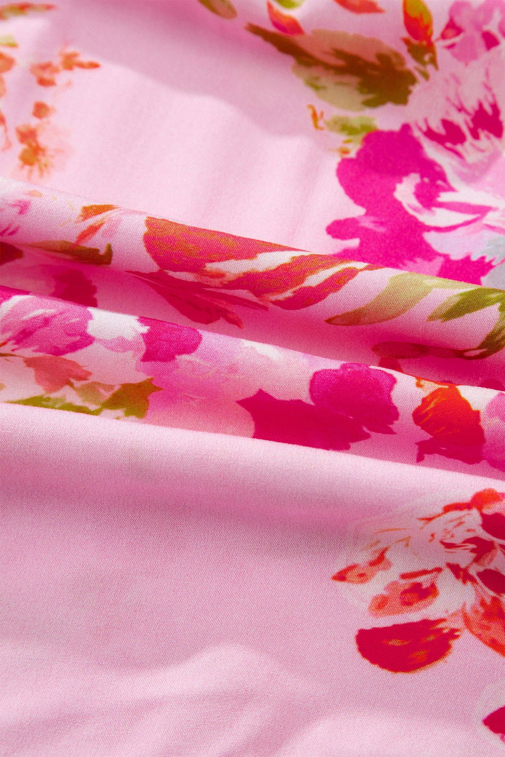 PRETTY BASH Floral 3/4 Sleeve Stripe Trim Blouse