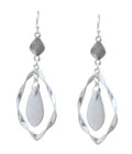 ( WX1008 )  TWIST METAL HOOP AND TEARDROP EARRING