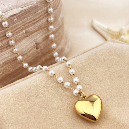 18K STAINLESS STEEL TARNISH FREE HEART NECKLACE | 40NK9433