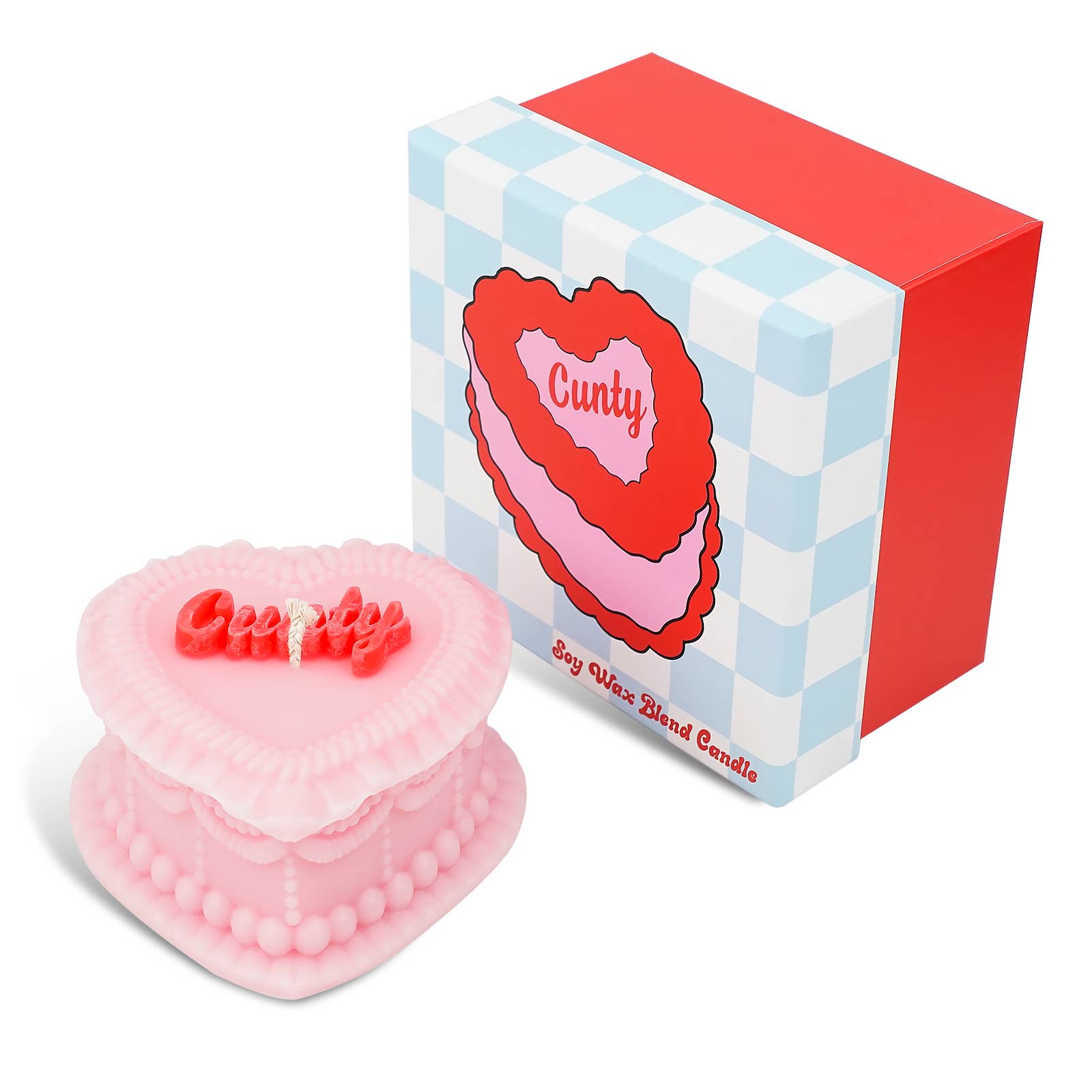Cunty Heart Candle (cute, vintage cake candle, funny gift)