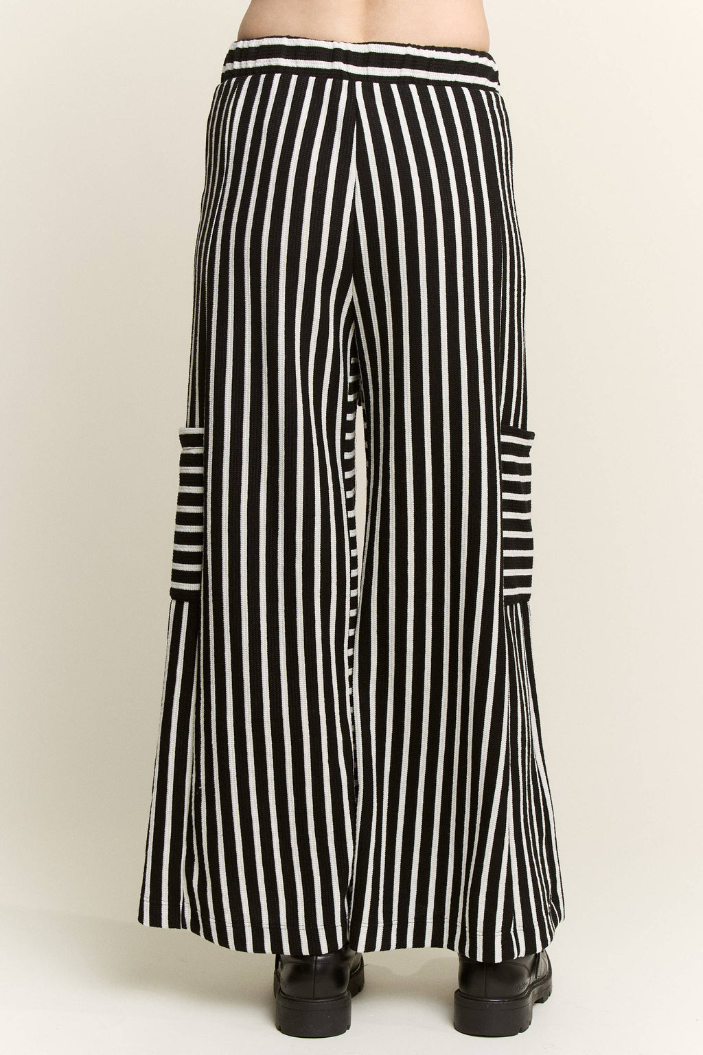 PLUS SIZE STRIPE WIDE LEG PANTS