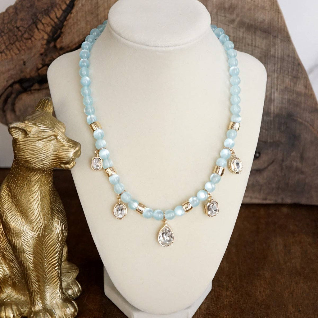 Sugarlight Drops – Beaded Charm Necklace with Crystal Accents
