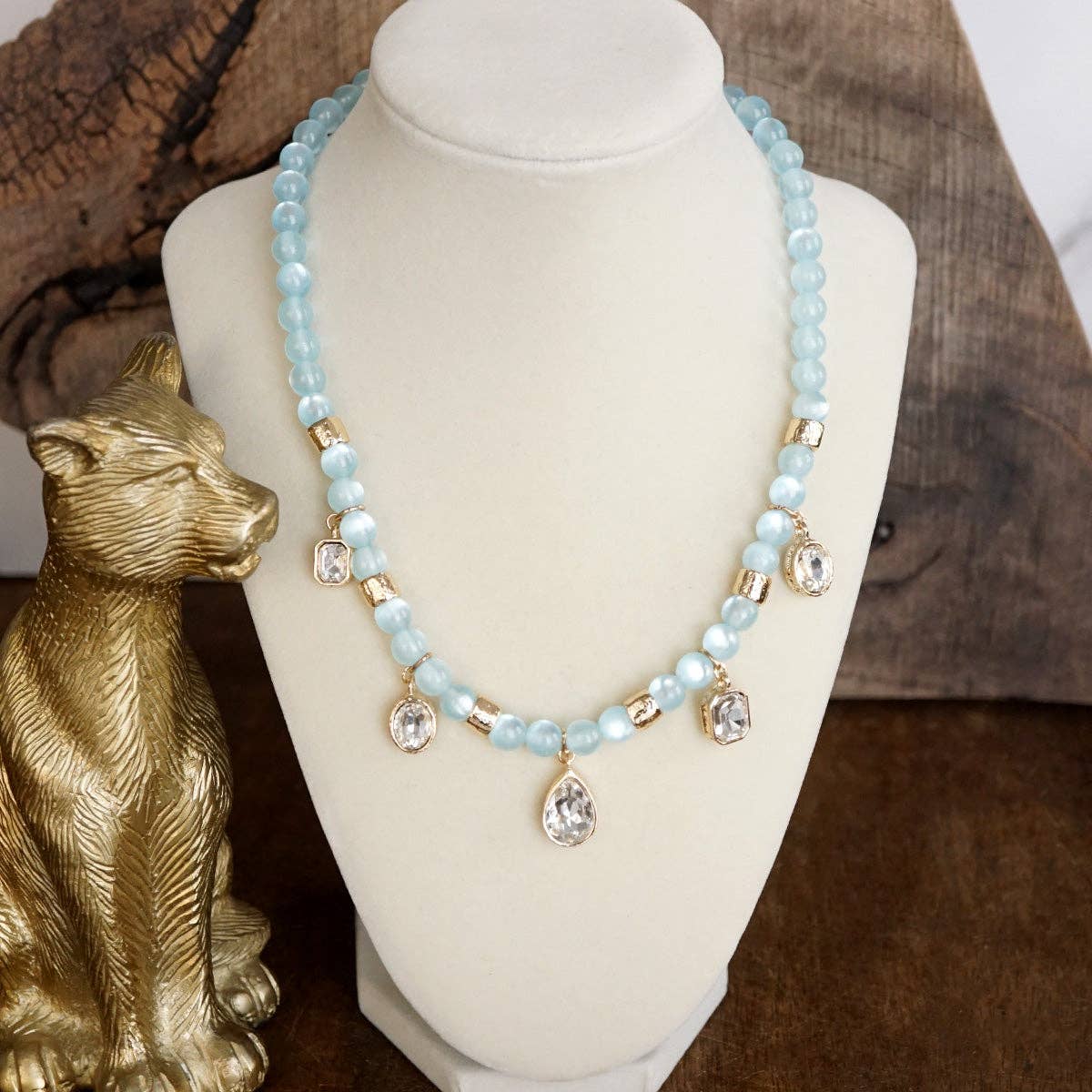 Sugarlight Drops – Beaded Charm Necklace with Crystal Accents