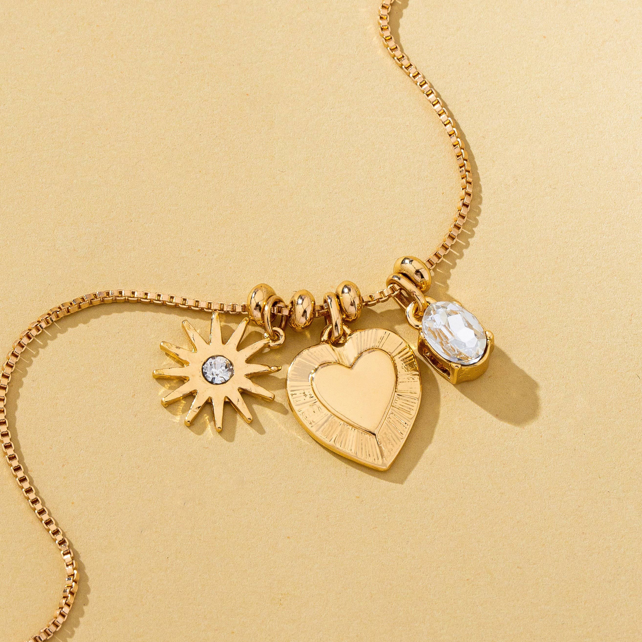 Celestial Heart and Starburst Charm Necklace | 80N93135