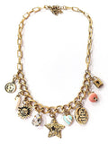 ( R086 )   VINTAGE CHARM DANGLE NECKLACE - MOON STAR SUN