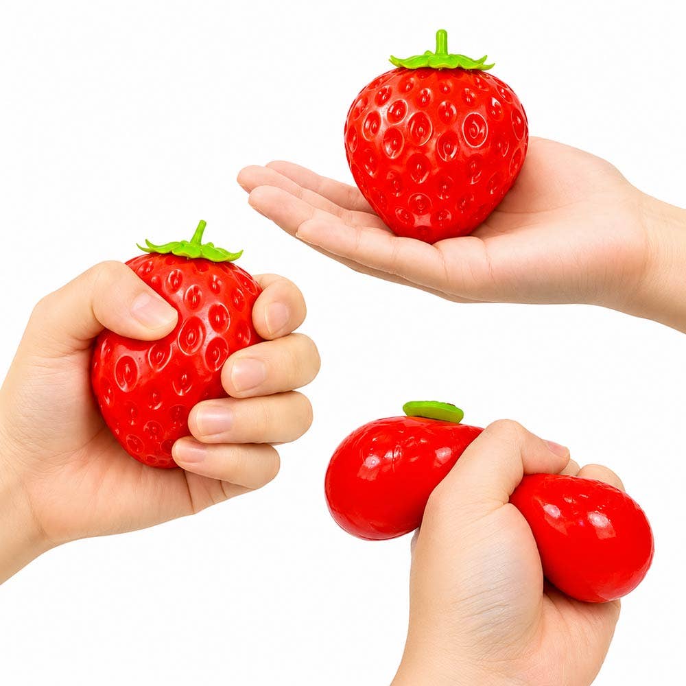 12PCS - Strawberry Squeeze Squishy Stress Relief Toy