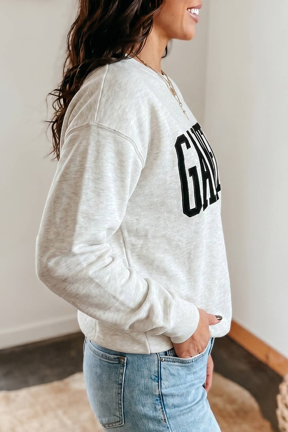 GAMEDAY Sweatshirt Long Sleeve Round Neck Casual Pullover