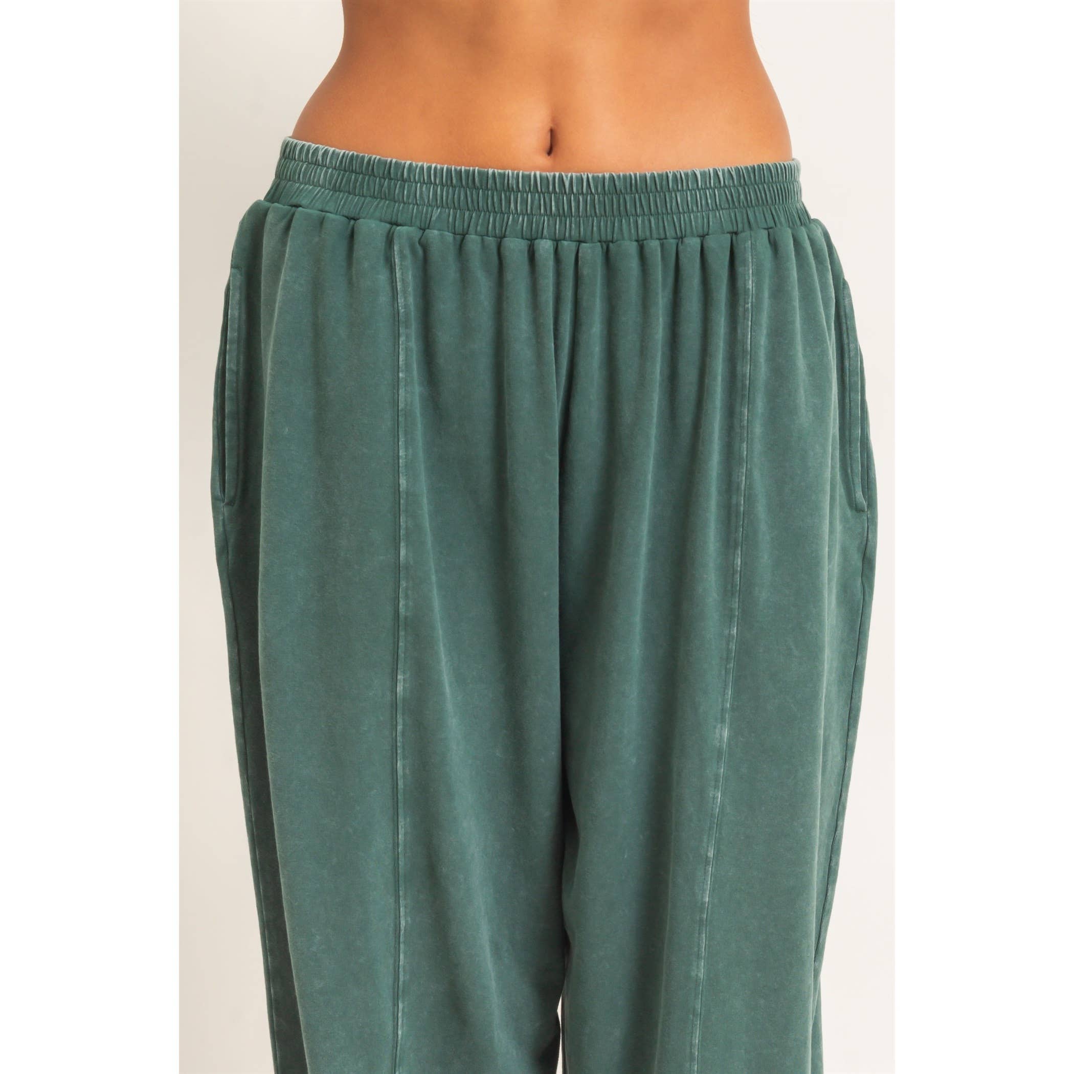 Mineral Wash Elastic Waist Jogger Pants