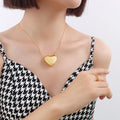 Simple Heart Pendant Necklace 18K Gold Plated 2 Sizes