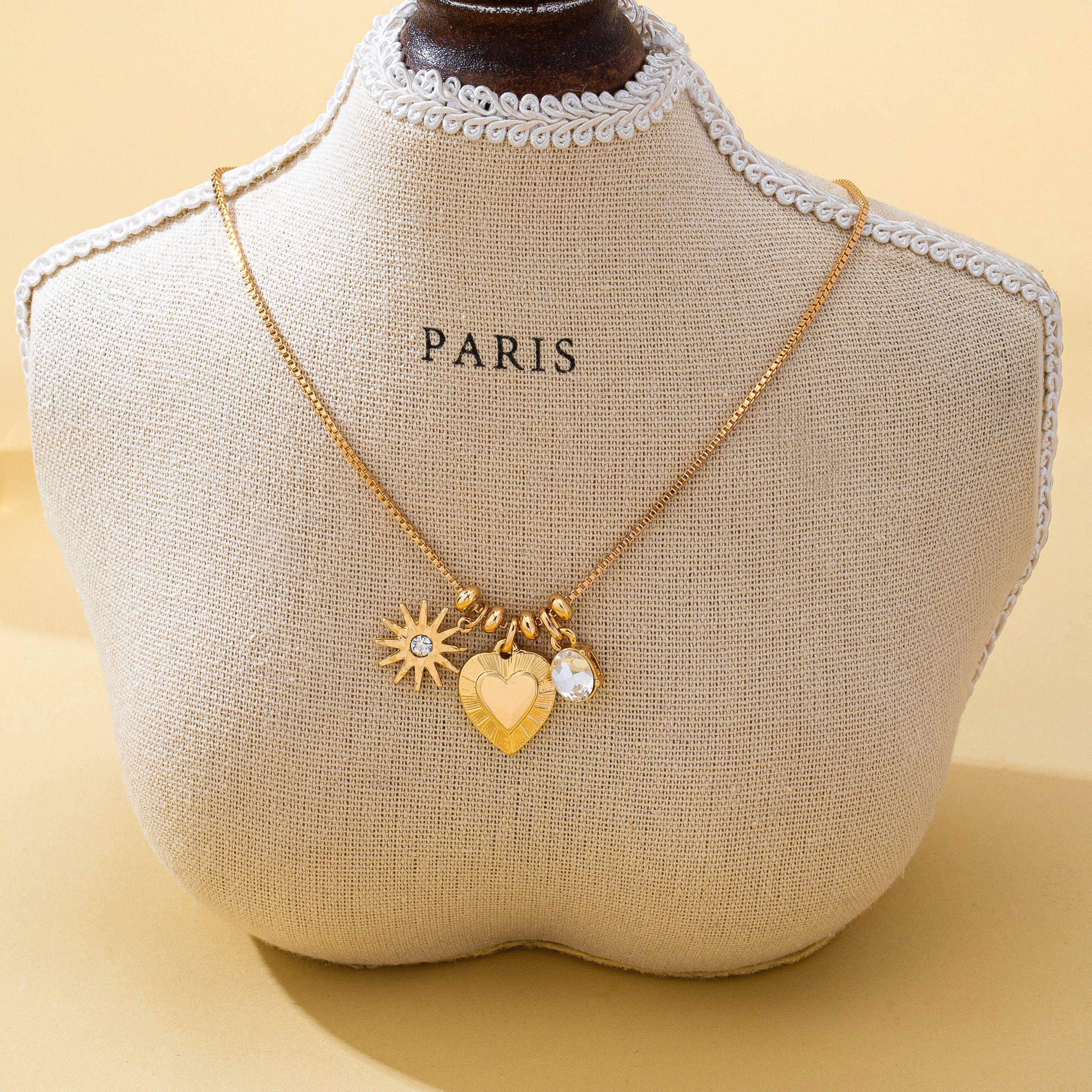 Celestial Heart and Starburst Charm Necklace | 80N93135