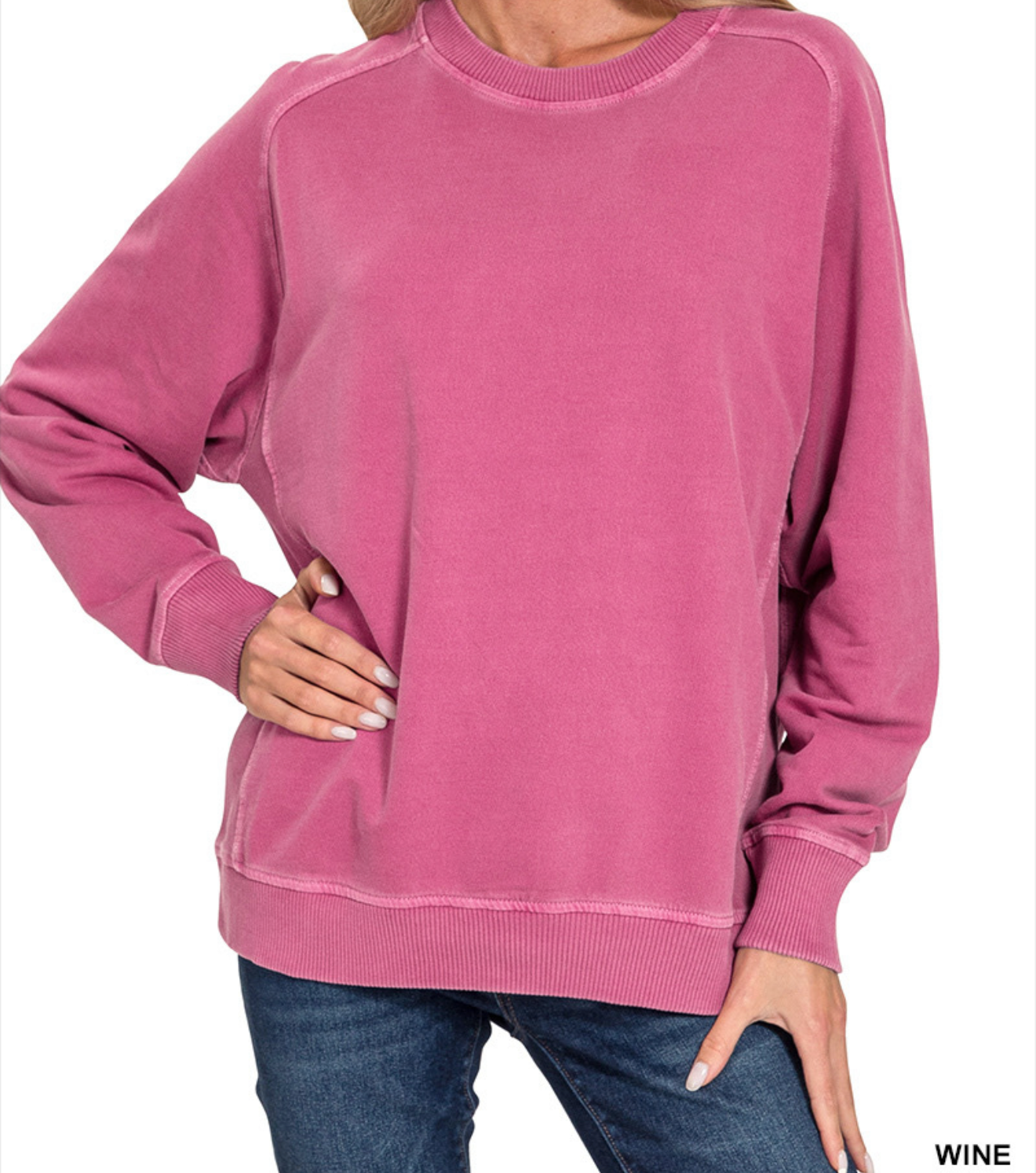 Pigment dye and enzyme washing pullover