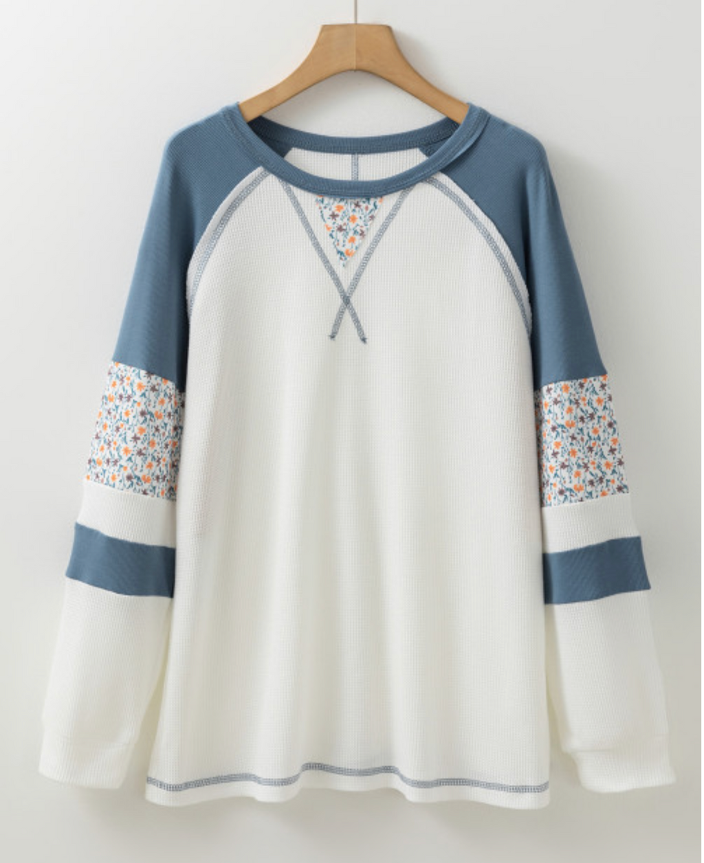 Blue and White Floral Shirt
