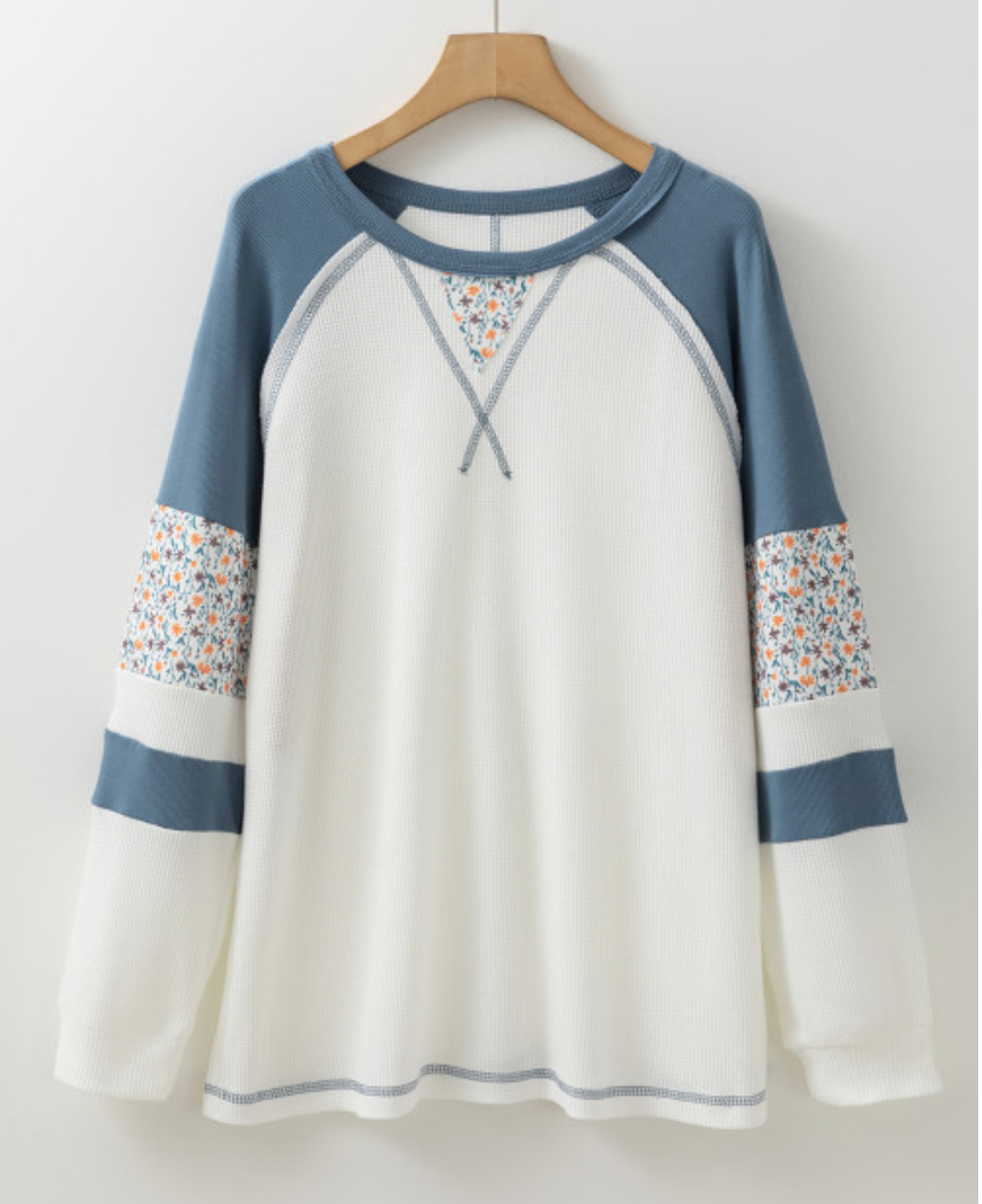 Blue and White Floral Shirt