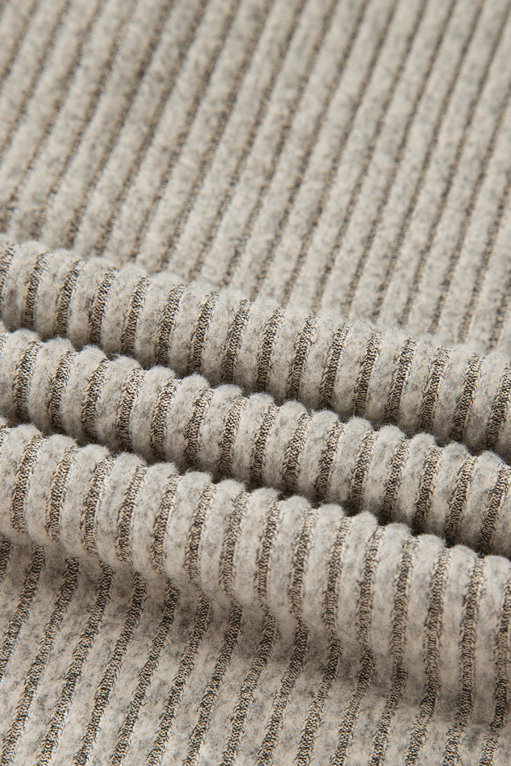 Simply Taupe Ribbed Texture Drop Shoulder Henley Top