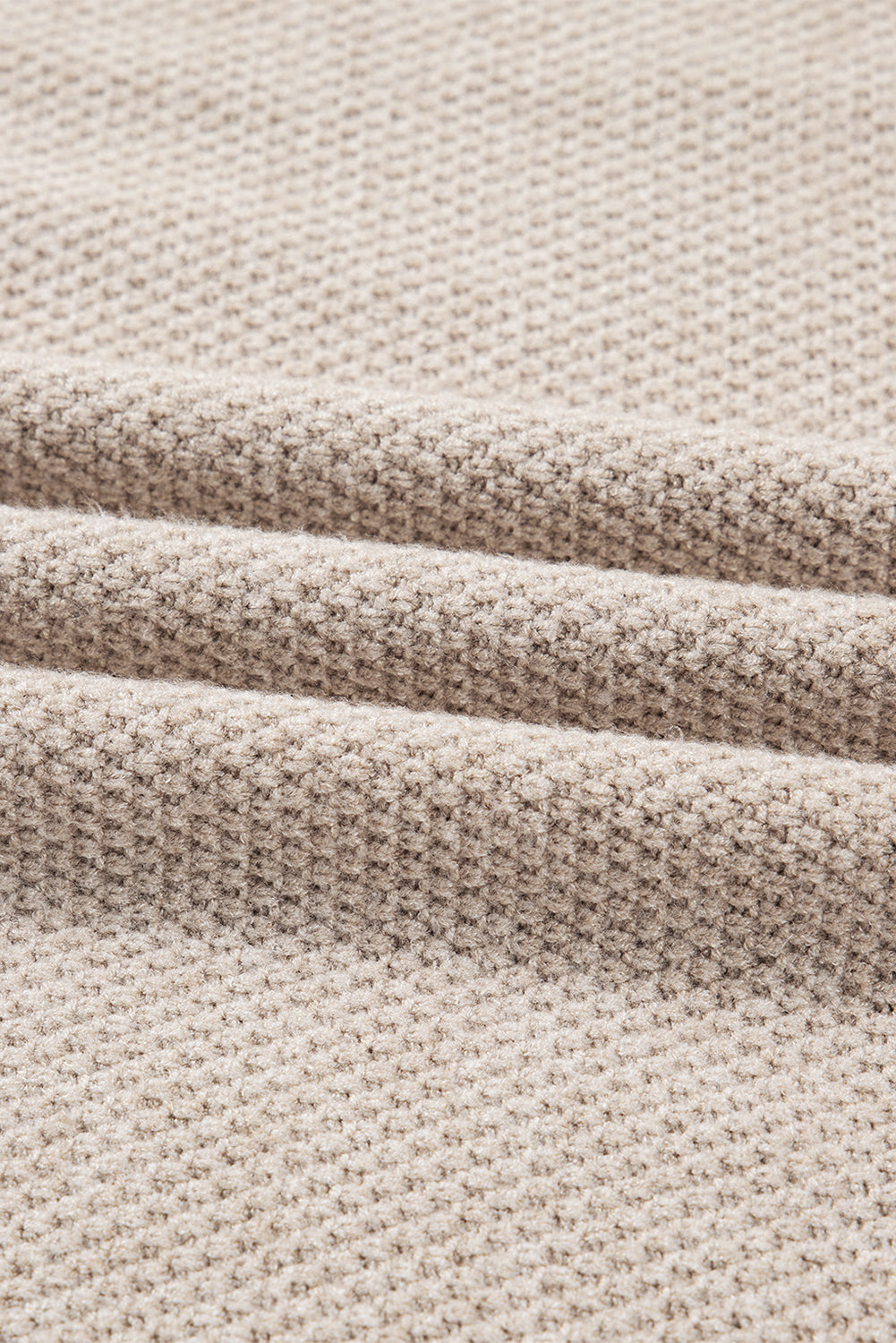 Parchment Color Block Knit Striped Sleeve Casual Sweater