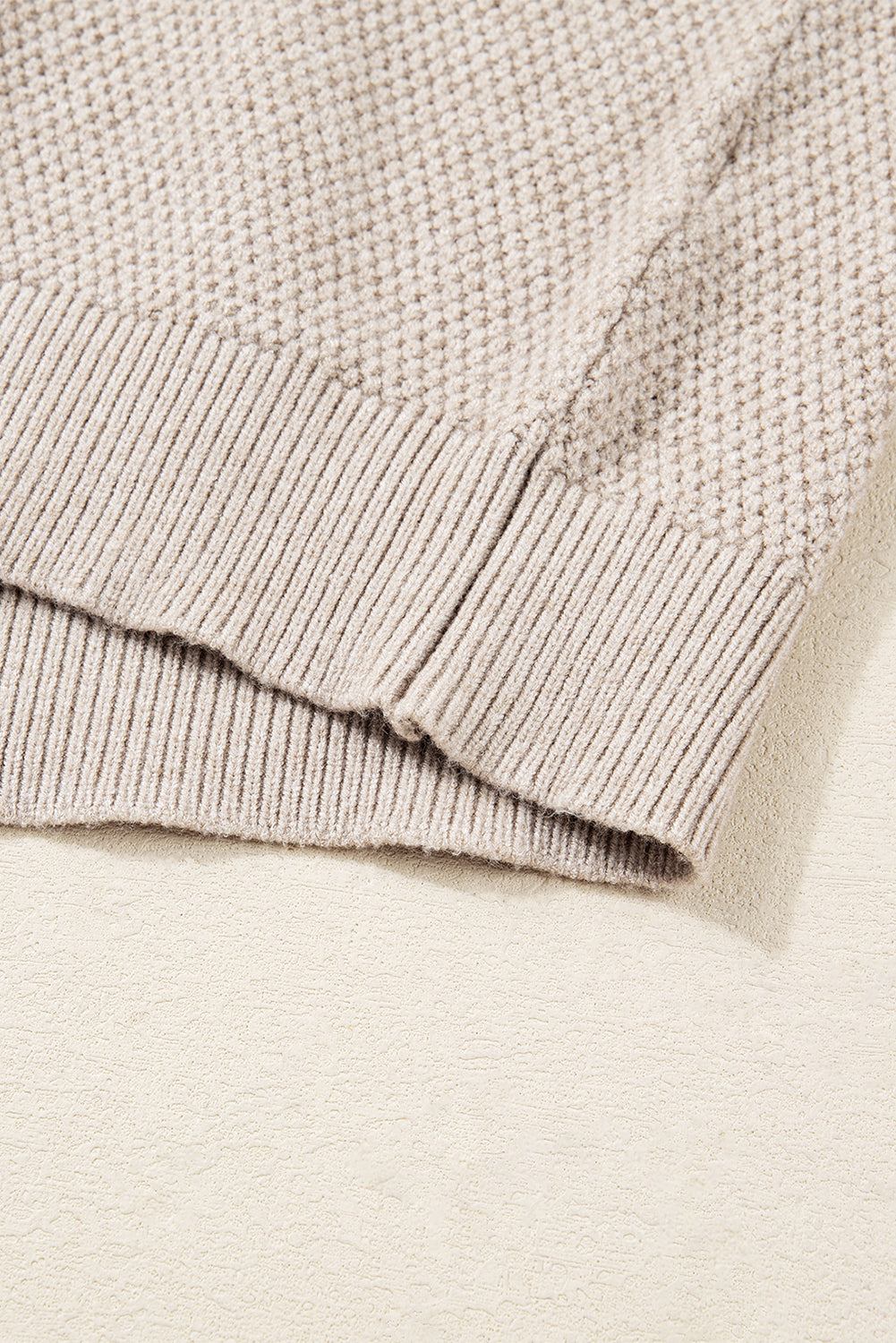 Parchment Color Block Knit Striped Sleeve Casual Sweater