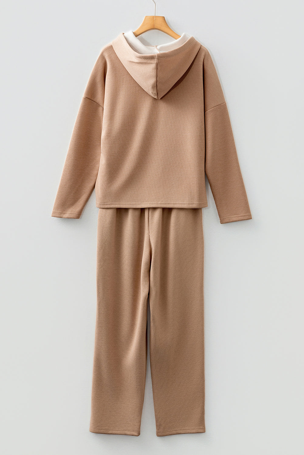 Lace Drawstring pullover Hoodie and Pant Set
