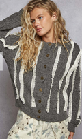 Striped Button Up Cardigan