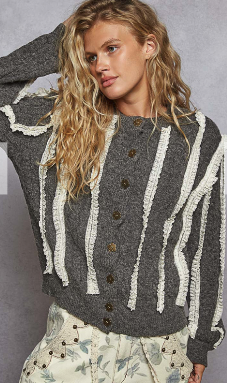 Striped Button Up Cardigan