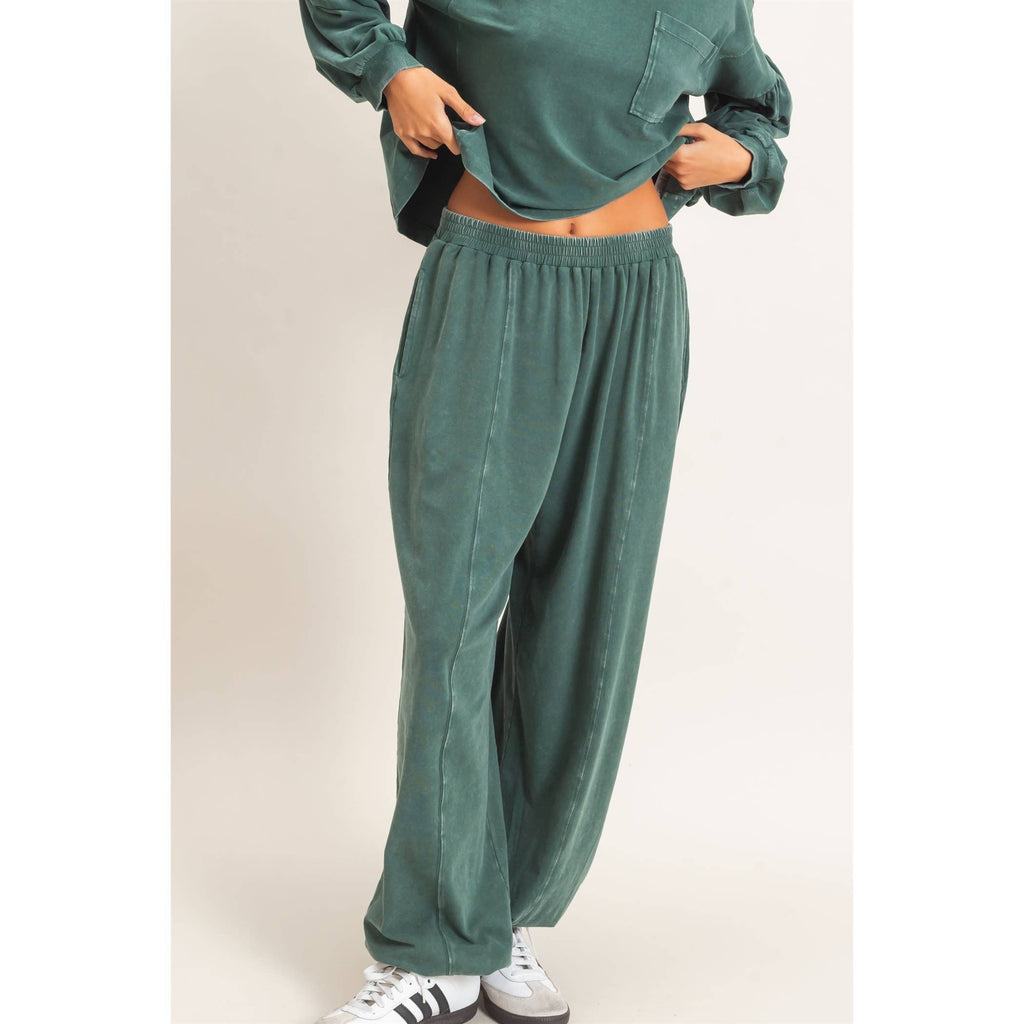 Mineral Wash Elastic Waist Jogger Pants