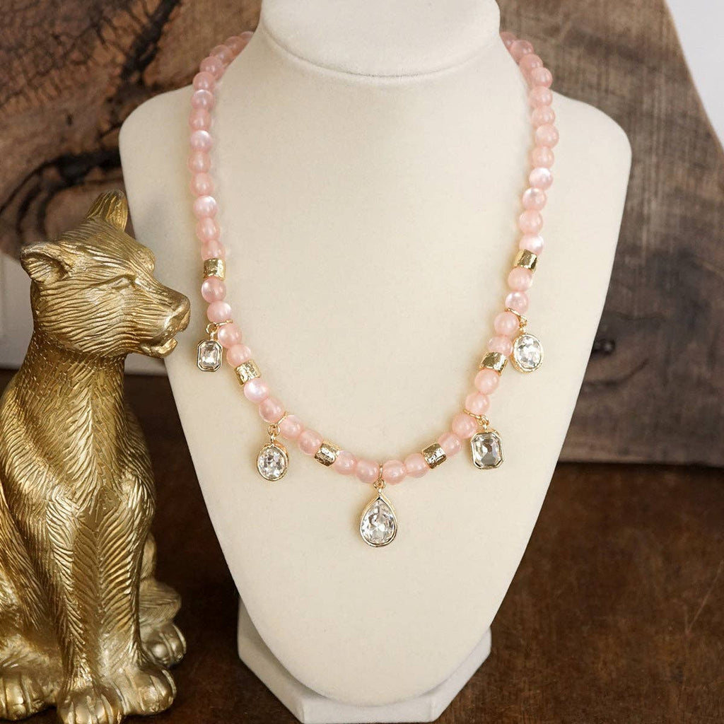Sugarlight Drops – Beaded Charm Necklace with Crystal Accents