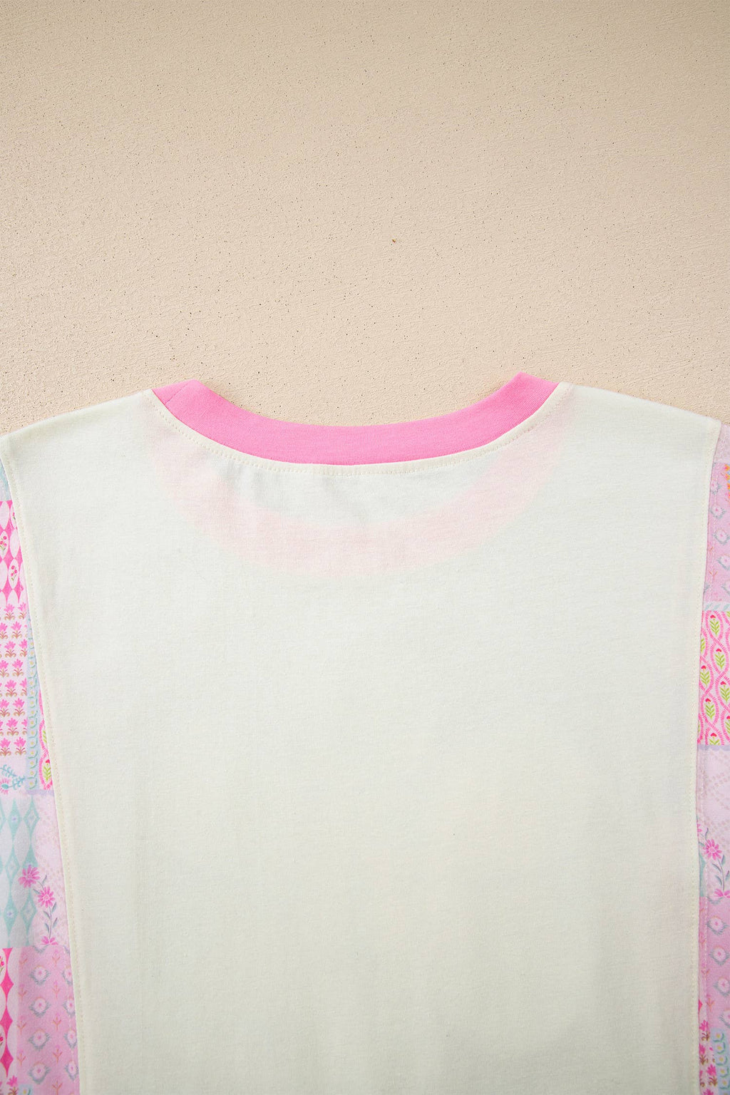 Plus Size Boho Patchwork Flower Power Round Neck Tee (S-4X)